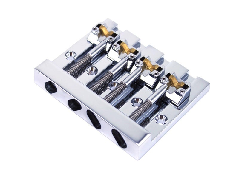 Hipshot KickAss High-mass Bass Bridge for 5-bolt Fender, Chrome - Image 2